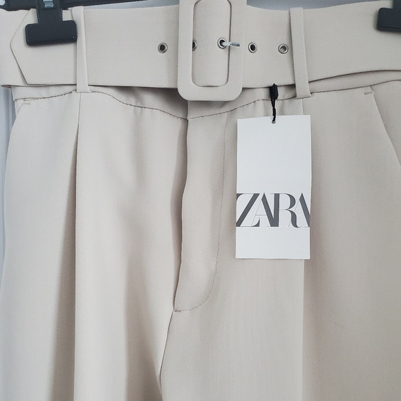 BNWT Zara High-waisted Belted Trousers - Picture 2 of 5